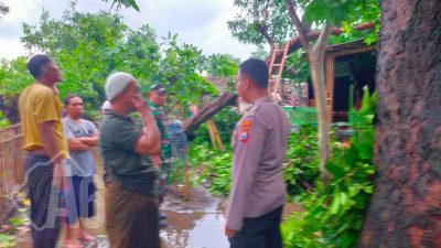 Sigap, Polsek Prajekan Cek Rumah Warga Korban Puting Beliung