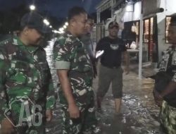 Danramil Balongpanggang Himbau Masyarakat Agar Waspada, Luapan Kali Lamong Rendam 6 Desa