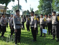 Polres Bondowoso Gelar Apel Pelepasan Anggota Dalam Pengamanan Pemilu 2024