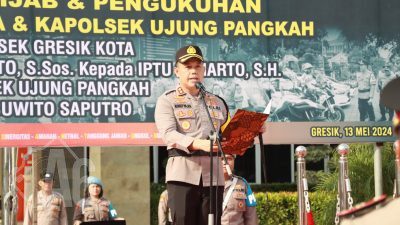 Kapolres Gresik Pimpin Sertijab Kapolsek Gresik Kota dan Kapolsek Ujung Pangkah
