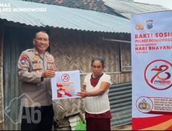 Hari Bhayangkara ke 78, Sat Binmas Polres Bondowoso Laksanakan Baksos ke Masyarakat Kurang Mampu