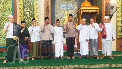 Polsek Menganti Giat Safari Jum’at dan Himbauan Kamtibmas di Masjid Darul Falah