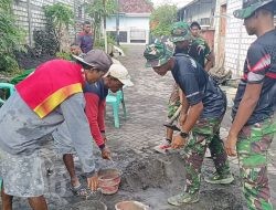 TMMD ke-124 Kodim 0817/Gresik Bangun Drainase di Dusun Bareng, Desa Banter