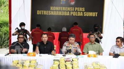 Polda Sumut Gagalkan Peredaran 100 Kg Sabu Dalam Bungkus Kopi, Empat Tersangka dan Dua DPO Terlibat