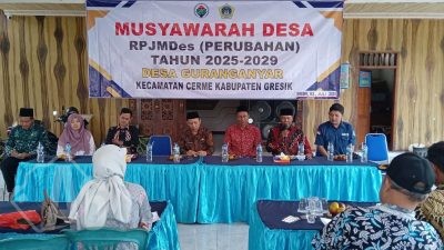 Musdes Perubahan RJPM Des Tahun 2025- 2027 Pemdes Guranganyar Kecamatan Cerme