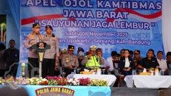 Kapolri Pimpin Apel Ojol Kamtibmas di Jabar: Bersatu Padu Jaga Keamanan